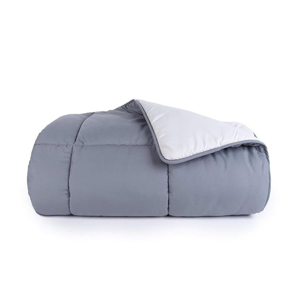 Tadpoles Box Quilted Comforter - Grey - Twin - Picture 3 of 4